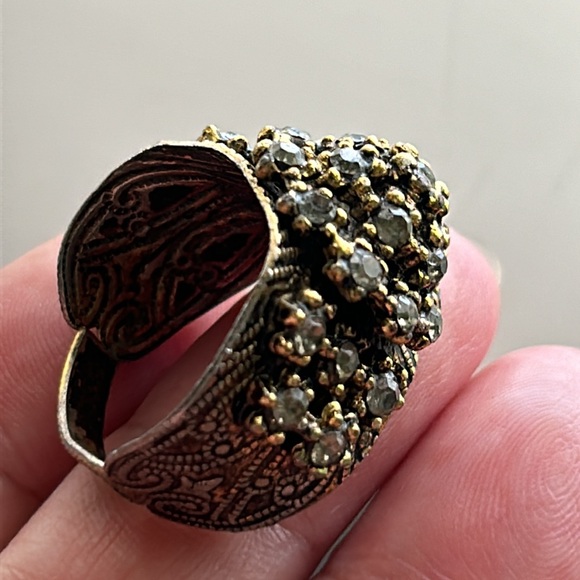 🖤Vtg 1960s cluster adjustable ring